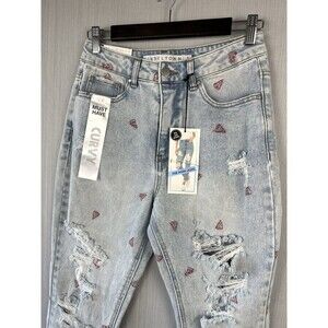 Streetwear Cute Foodie Jeans Curvy Mom Fit Ripped Light‎ Denim Tinseltown 7
